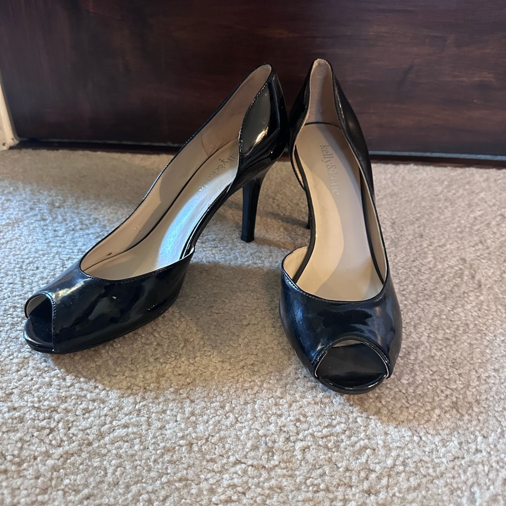 Elegant Black Peep-Toe Heels